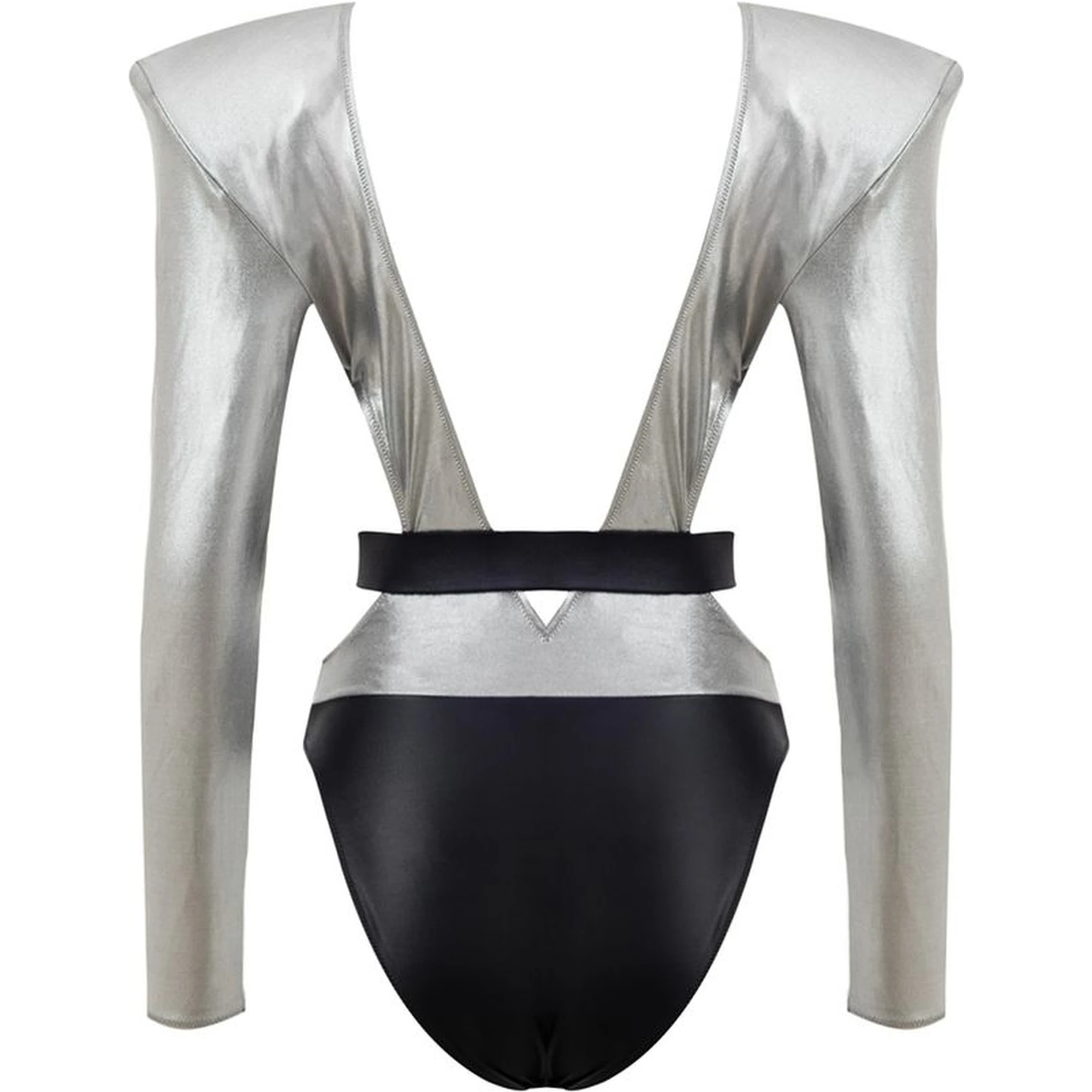Gray Viscose One-Piece Swimsuit