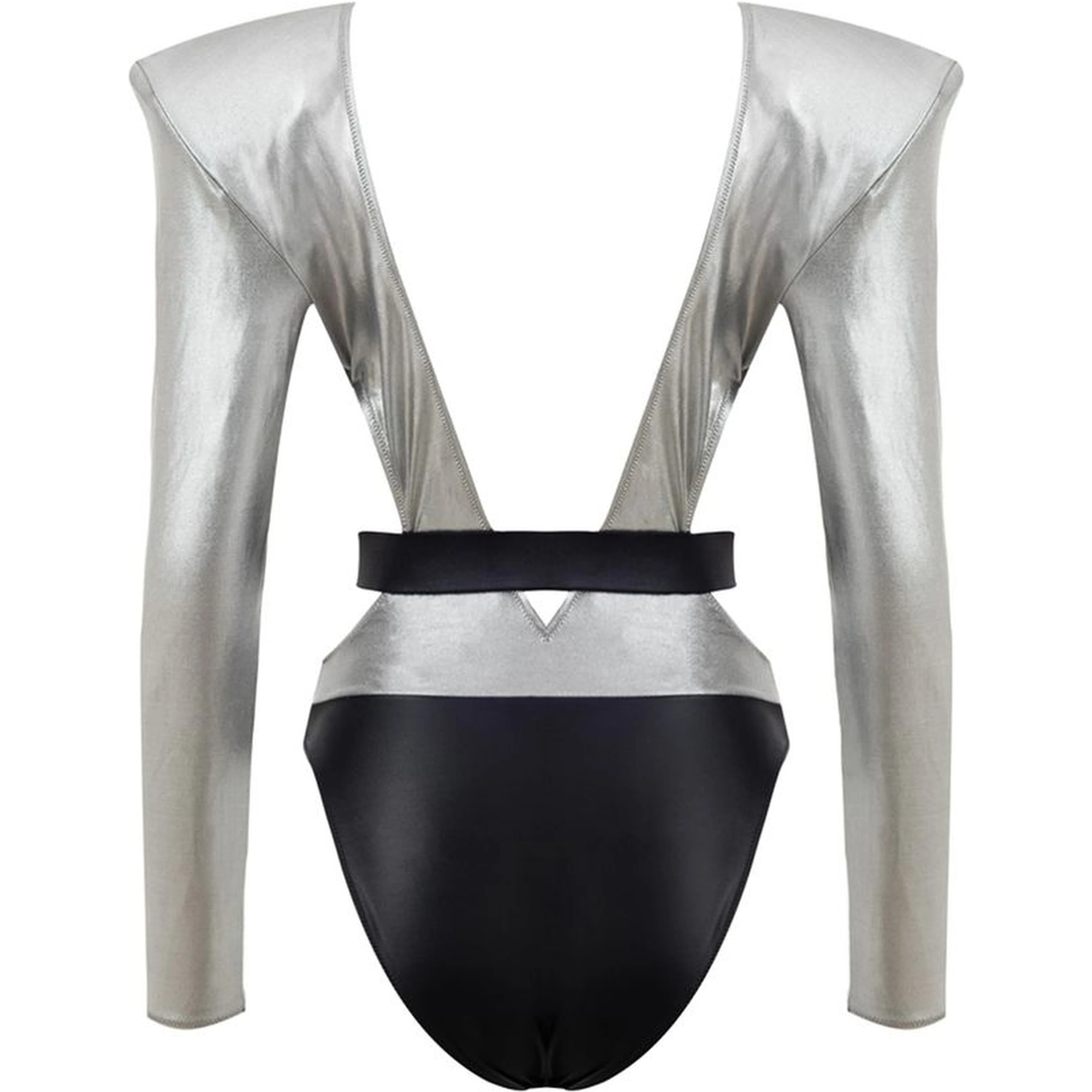 Gray Viscose One-Piece Swimsuit