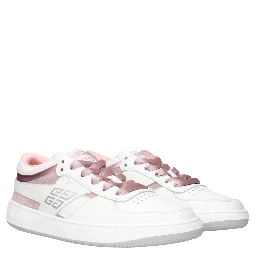 White Leather Low Top Sneakers