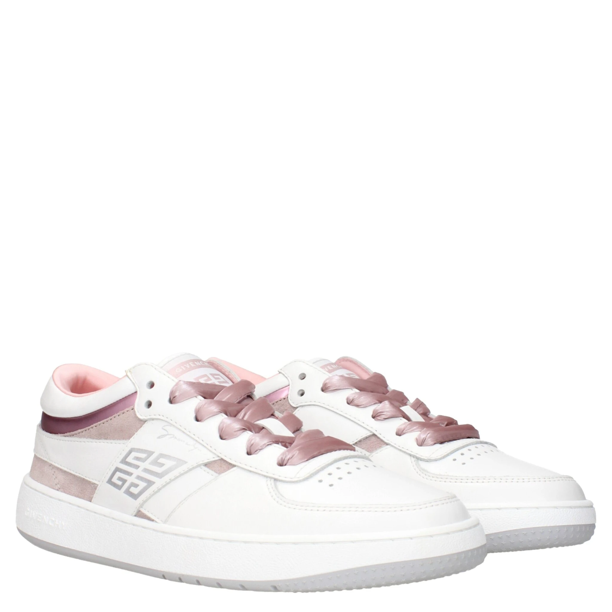 White Leather Low Top Sneakers