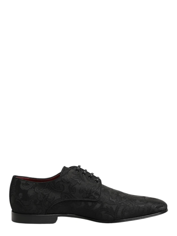 Black Brocade Lace Up Derby Men Dress Shoes alternative