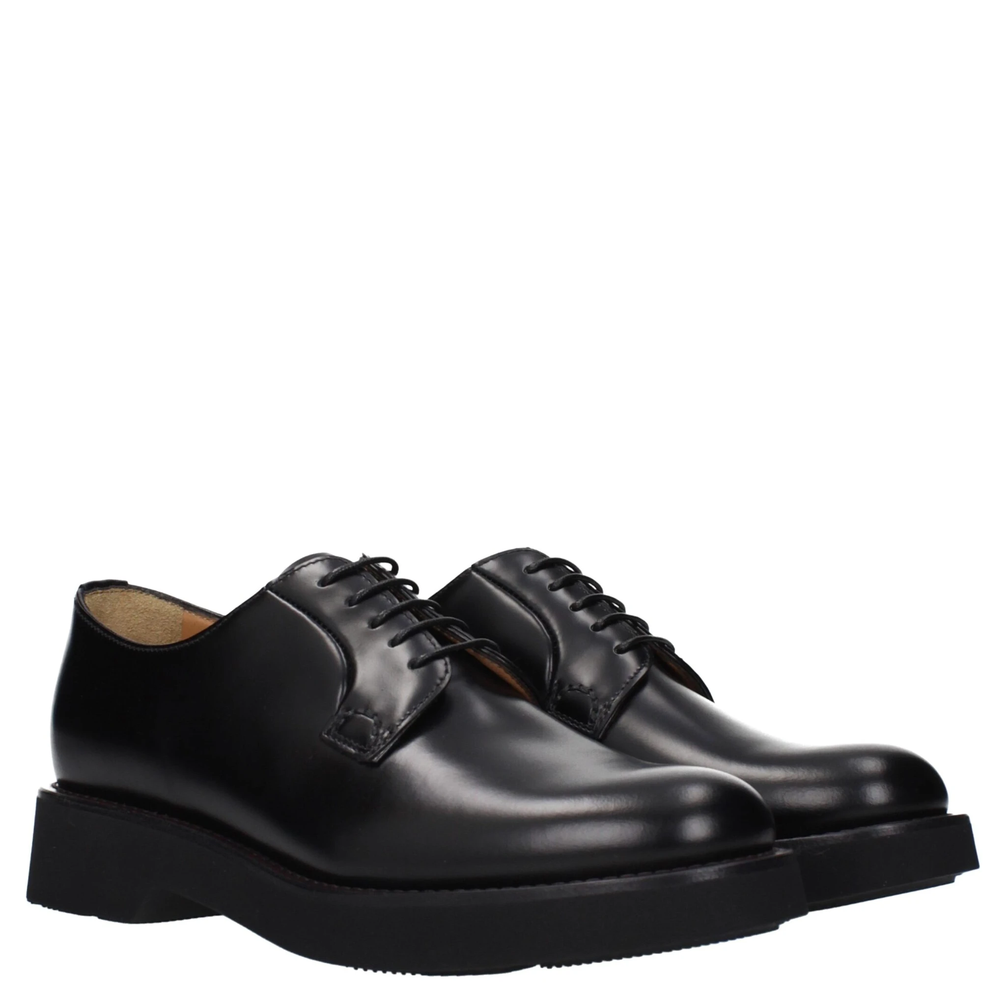 Black Leather Oxfords And Derbies
