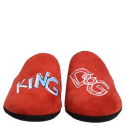 Red Suede DG King Men House Slippers Shoes