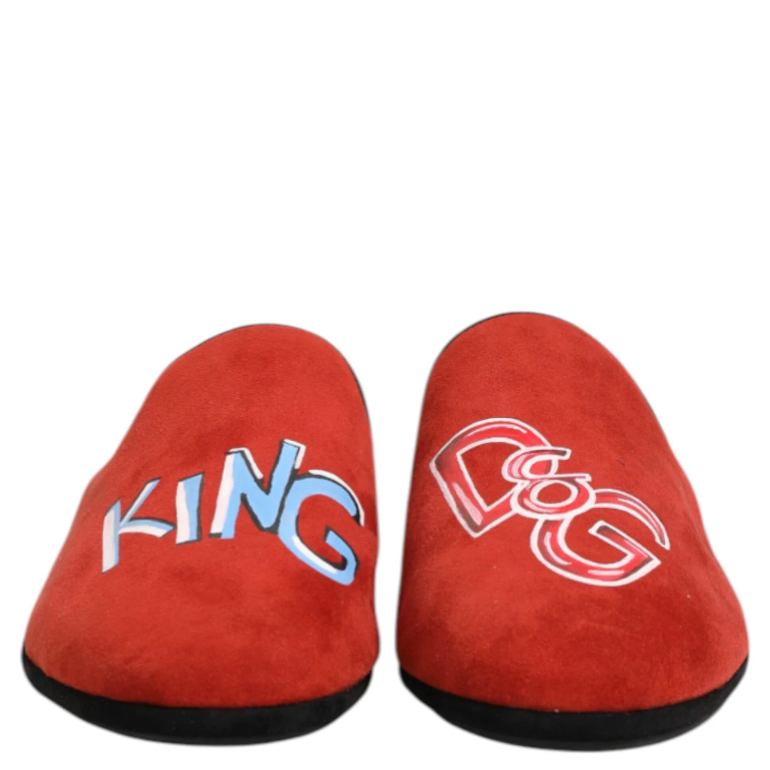 Red Suede DG King Men House Slippers Shoes