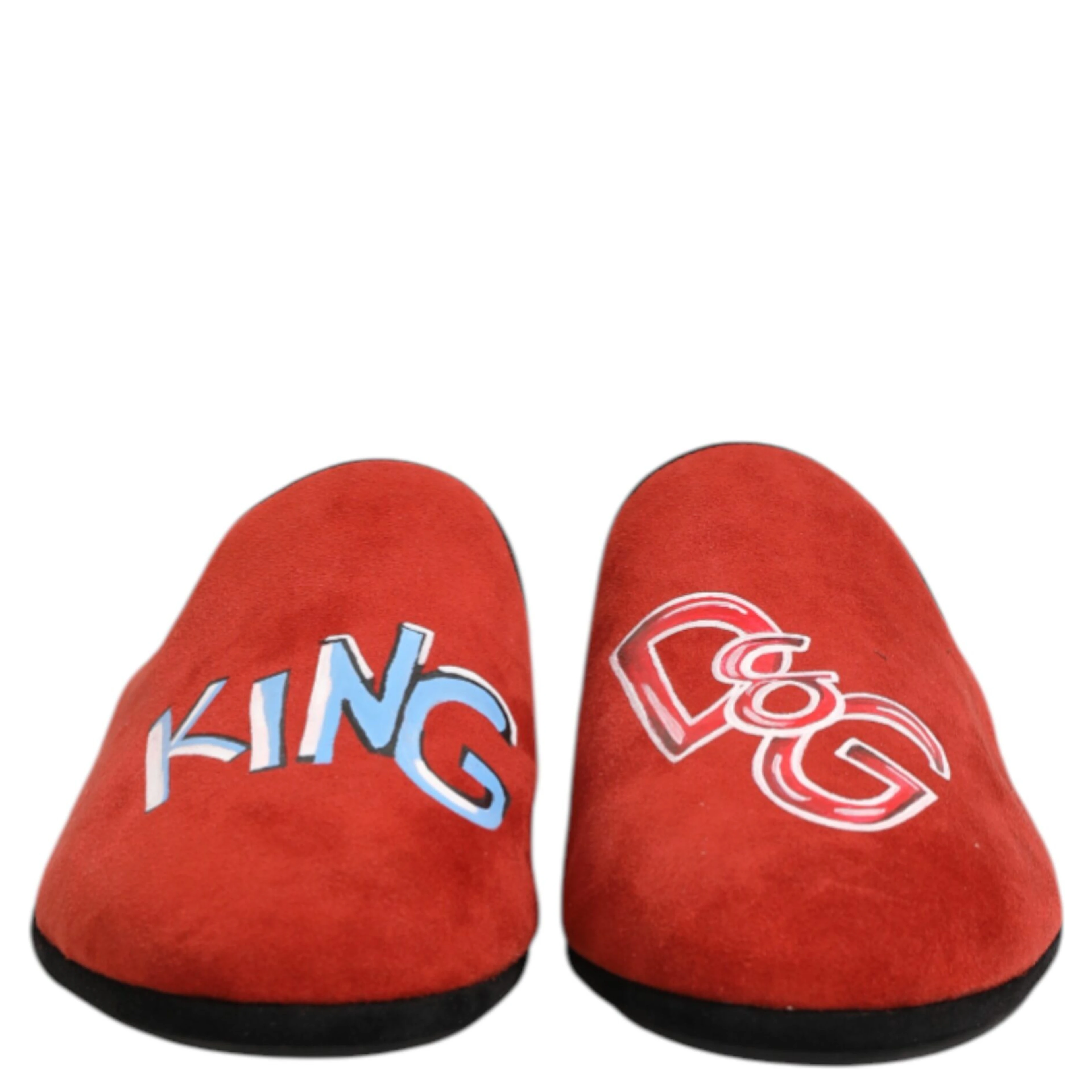 Red Suede DG King Men House Slippers Shoes