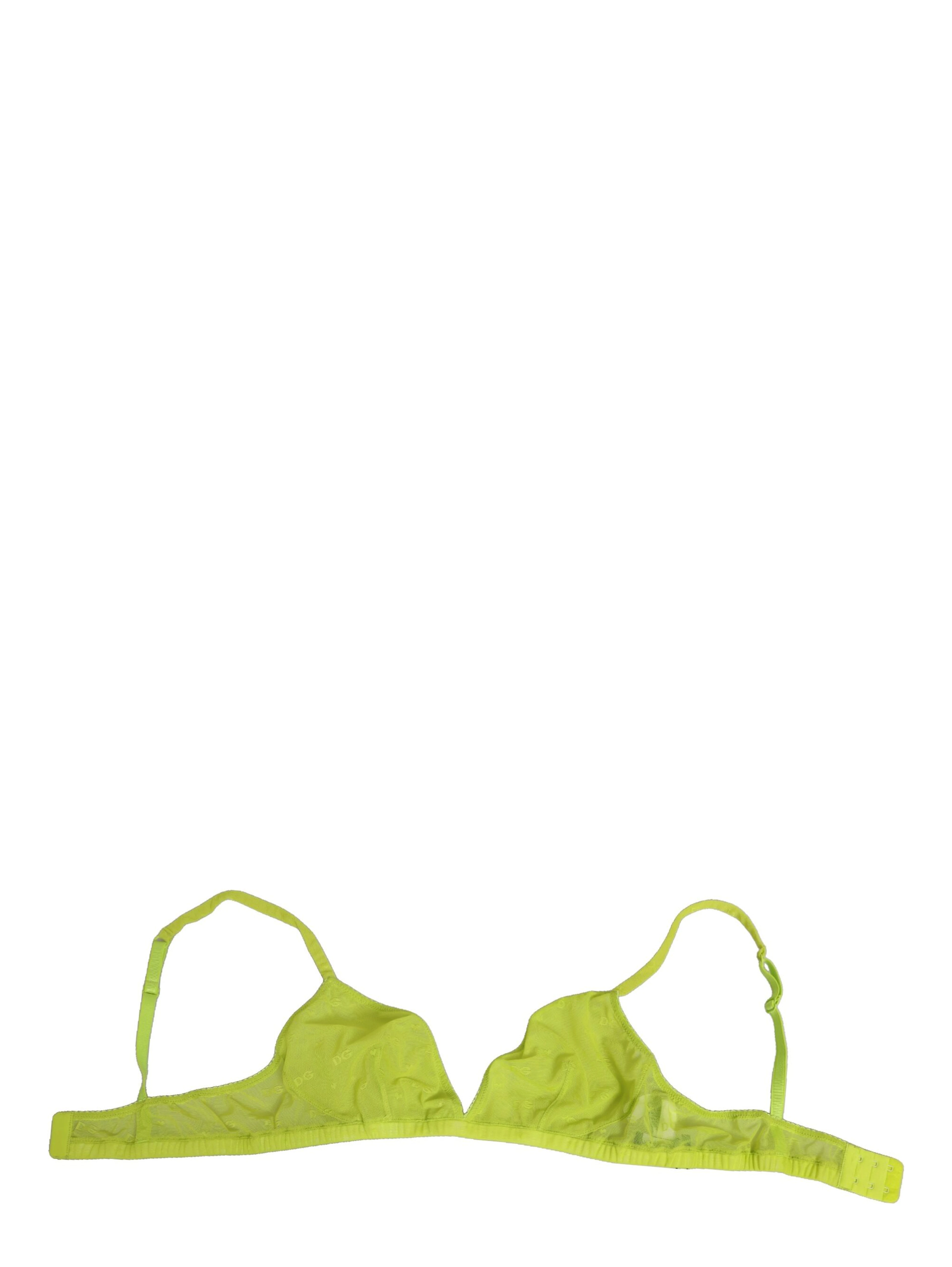 Yellow Green Nylon Soft Cup Brassiere  Underwear