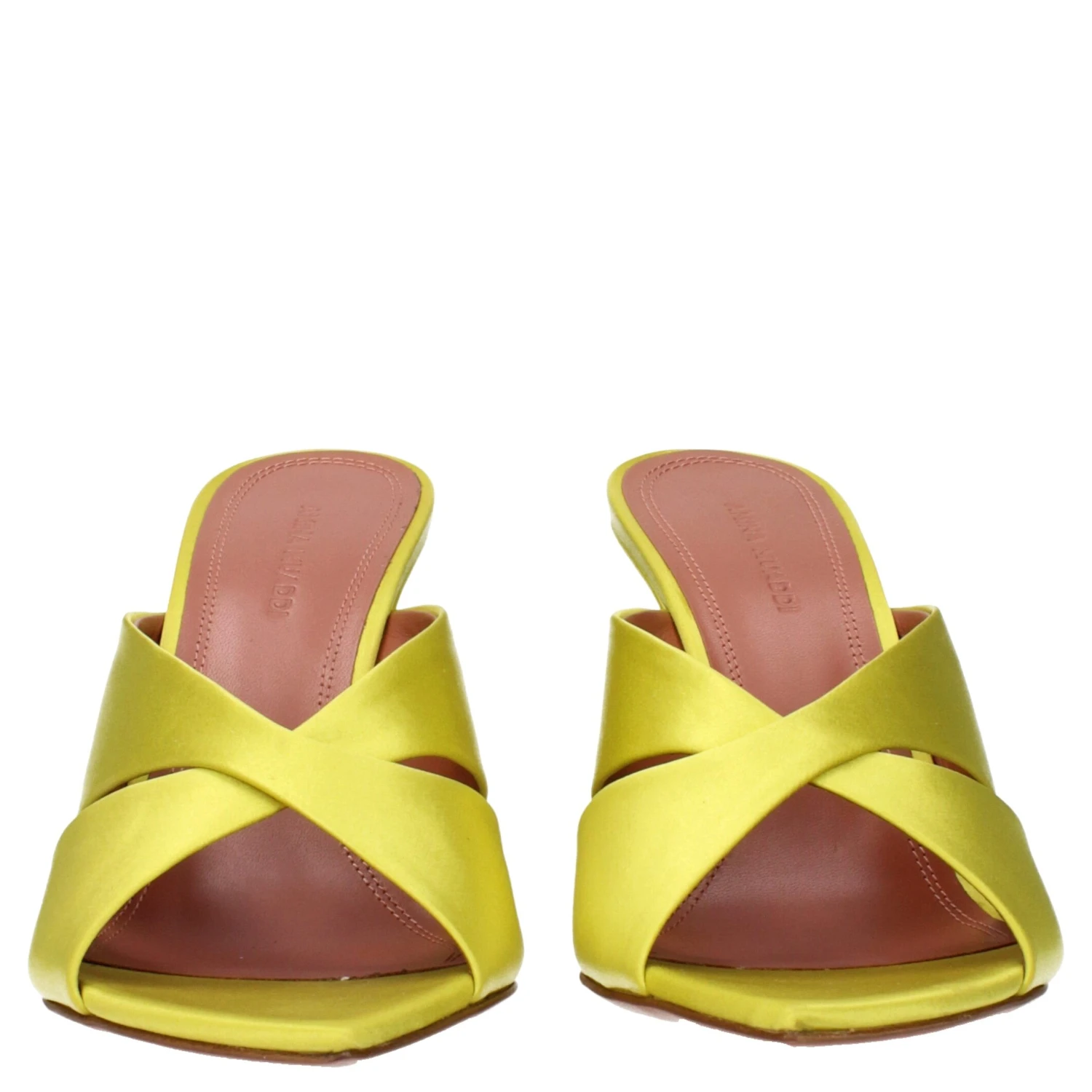 Green Satin Stiletto Heel Sandals