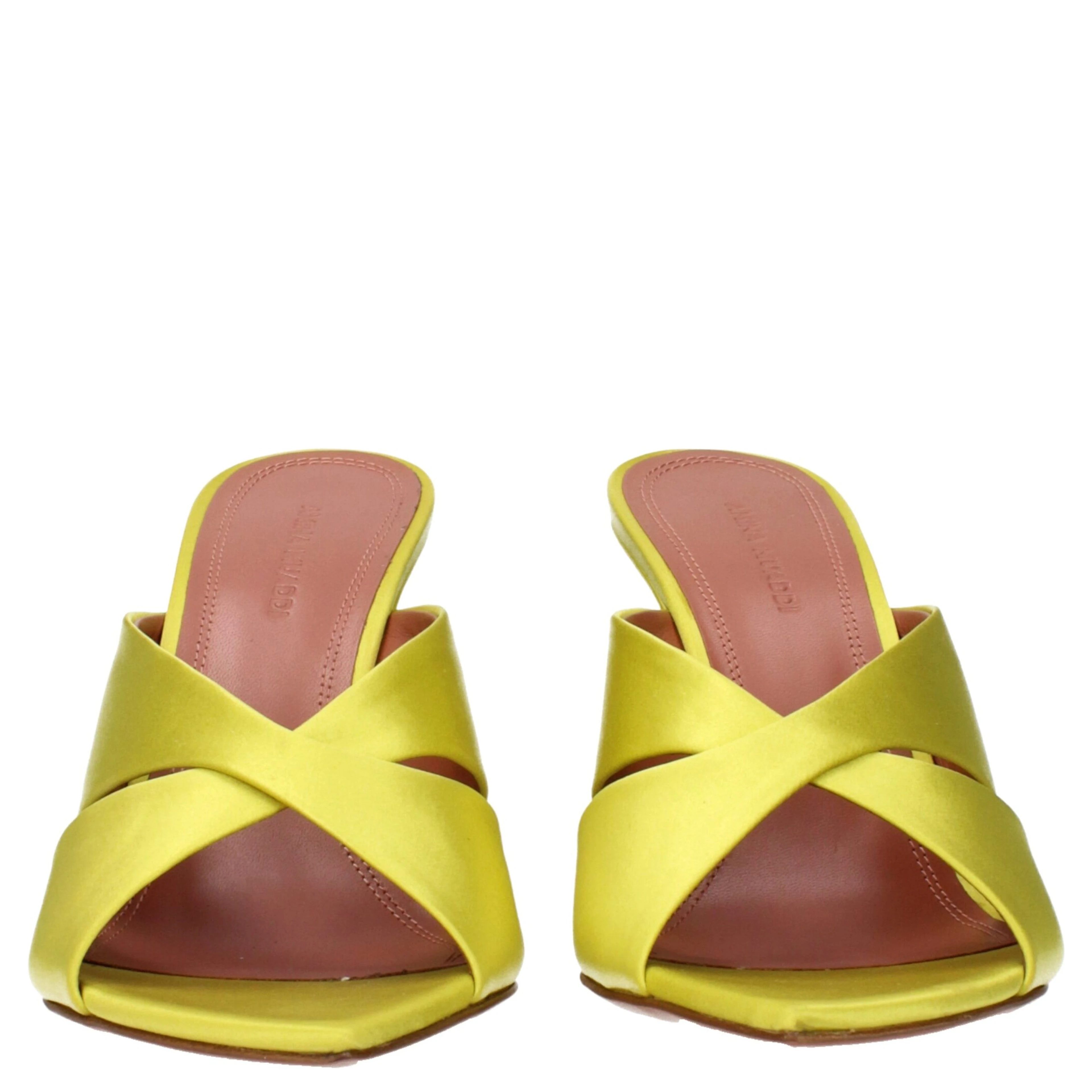 Green Satin Stiletto Heel Sandals