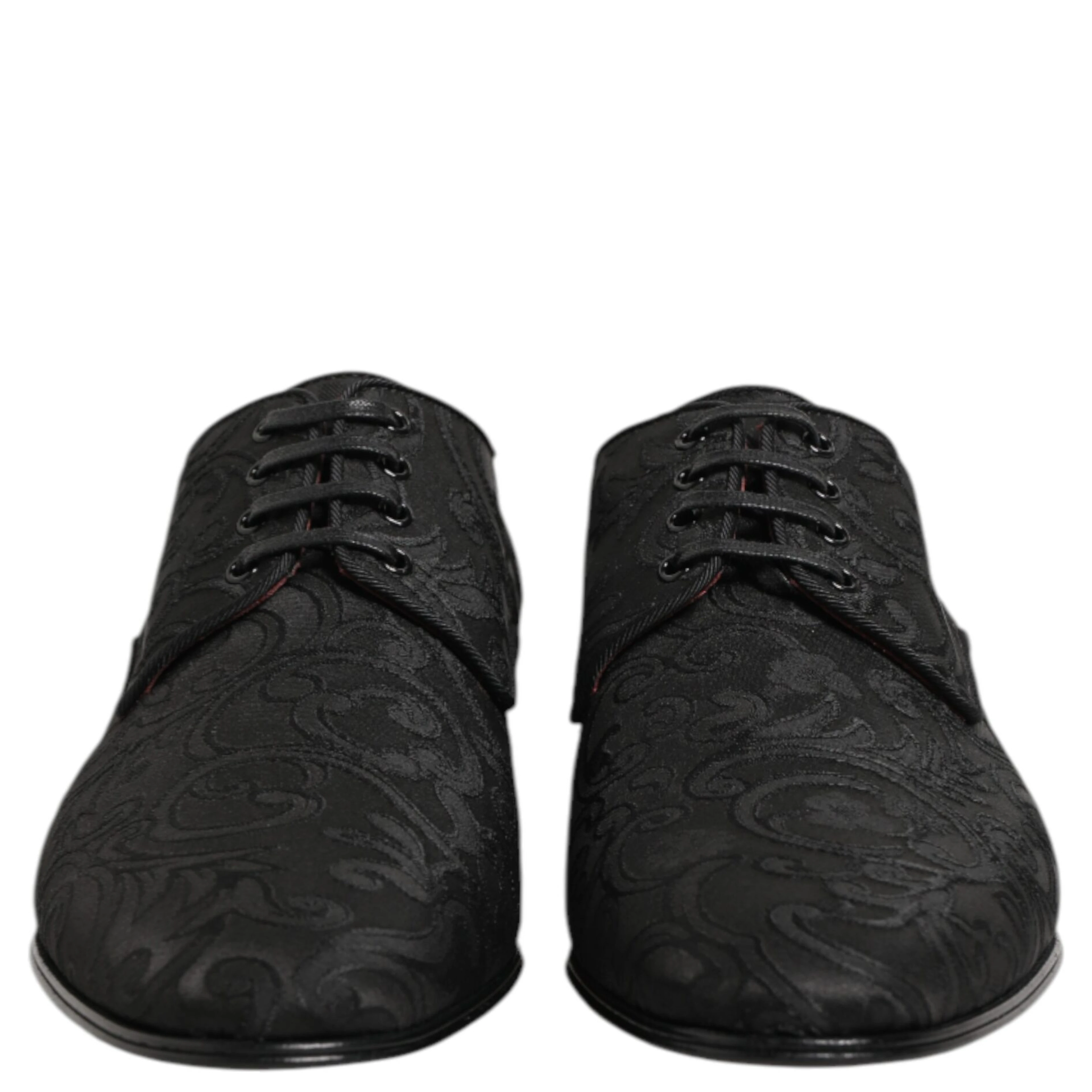 Black Brocade Lace Up Derby Men Dress Shoes