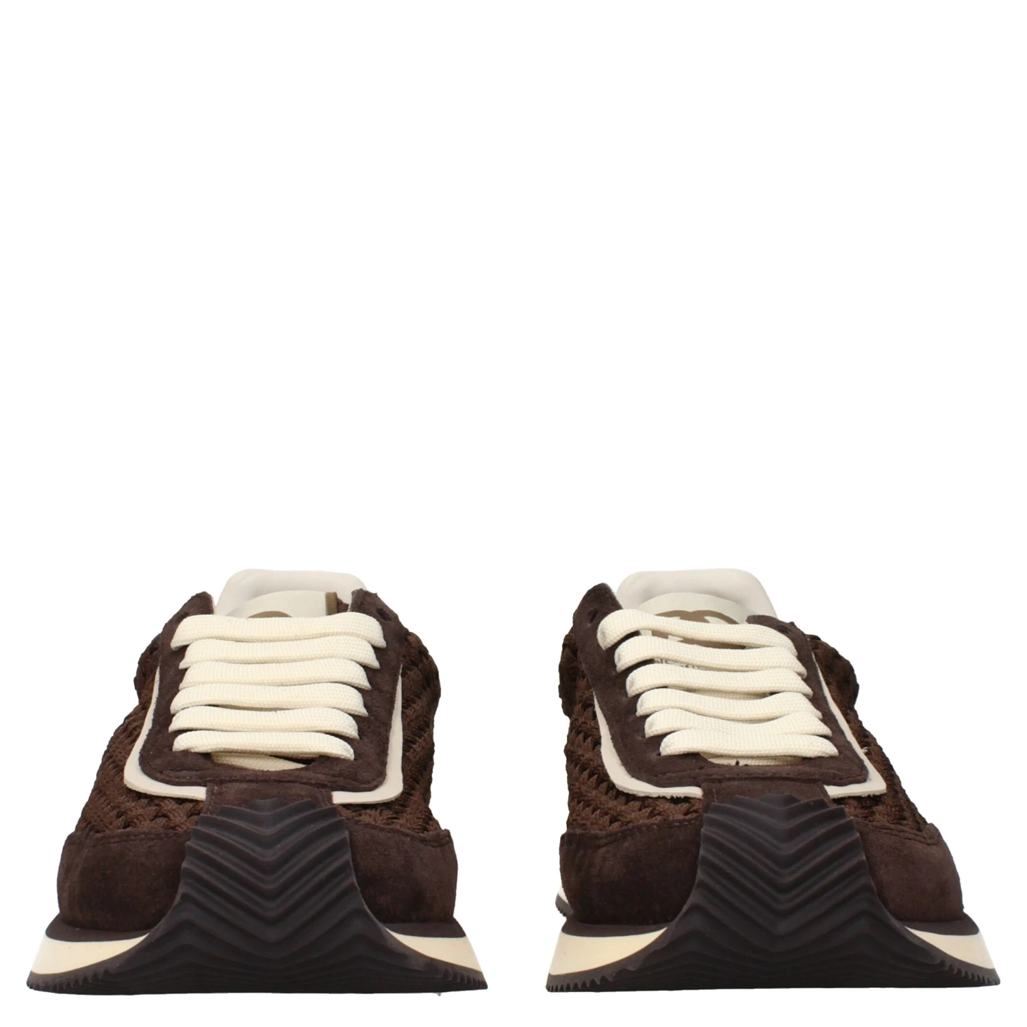 Brown Fabric Low Top Sneakers
