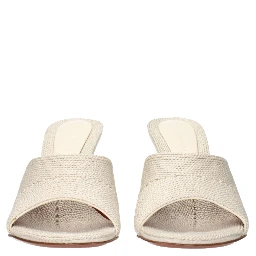 Beige Fabric Slippers