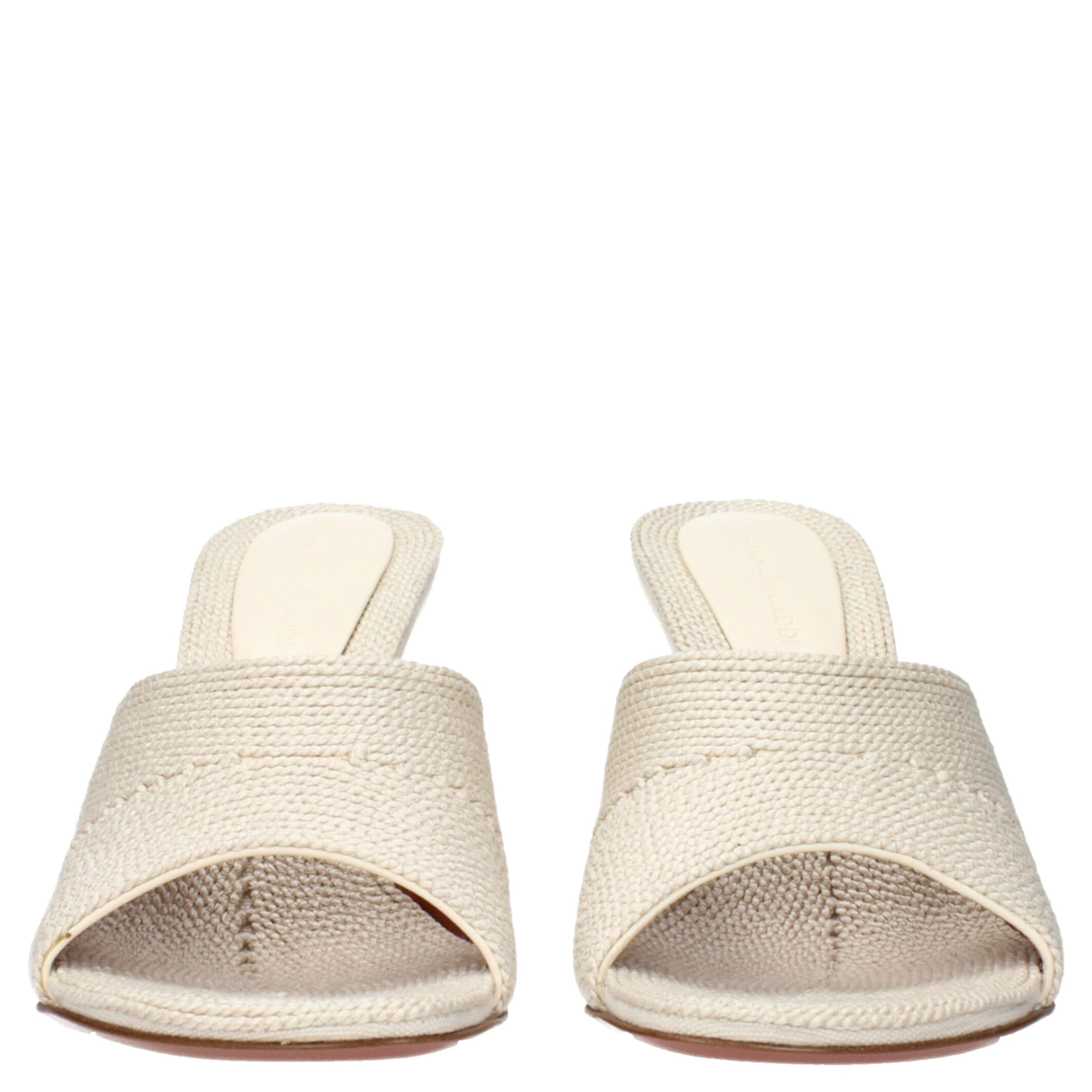 Beige Fabric Slippers