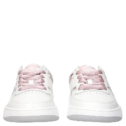 White Leather Low Top Sneakers