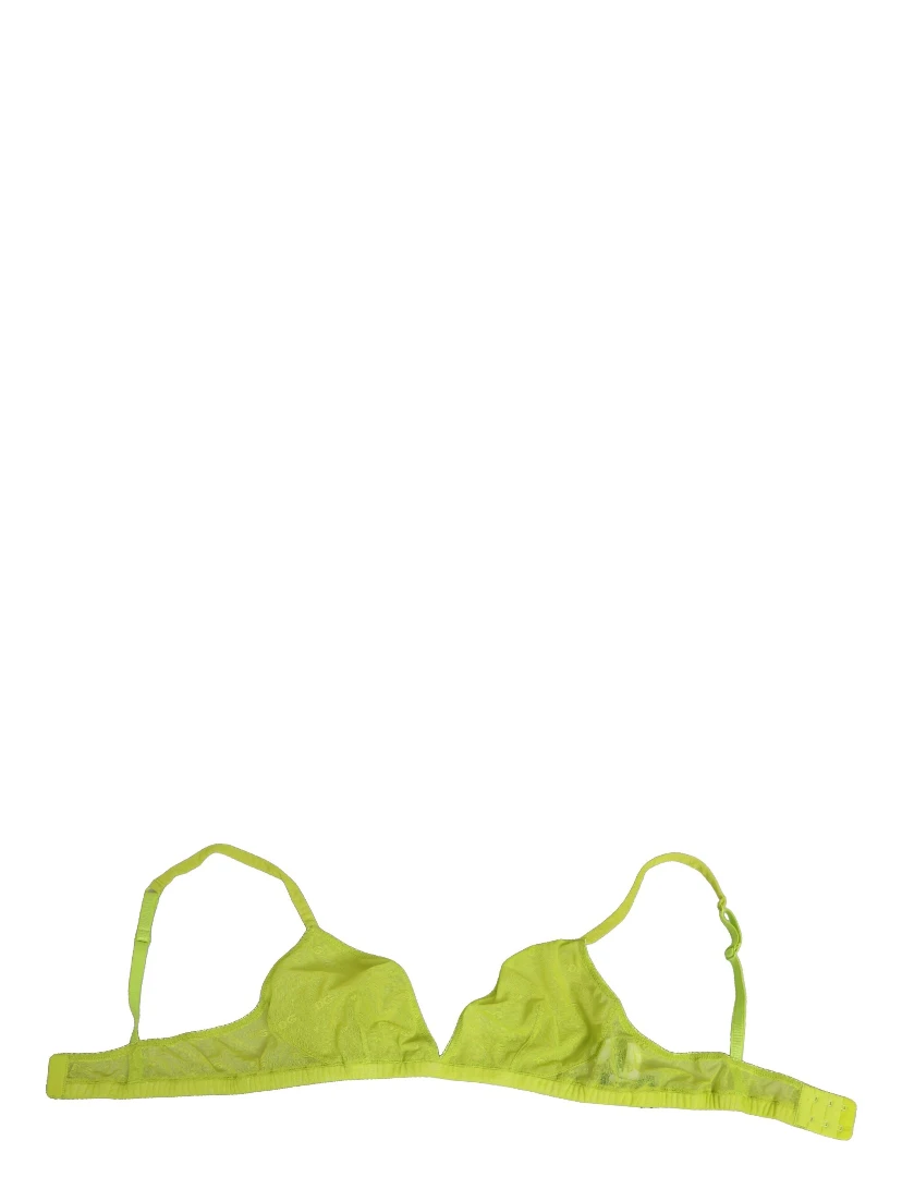 Yellow Green Nylon Soft Cup Brassiere Underwear