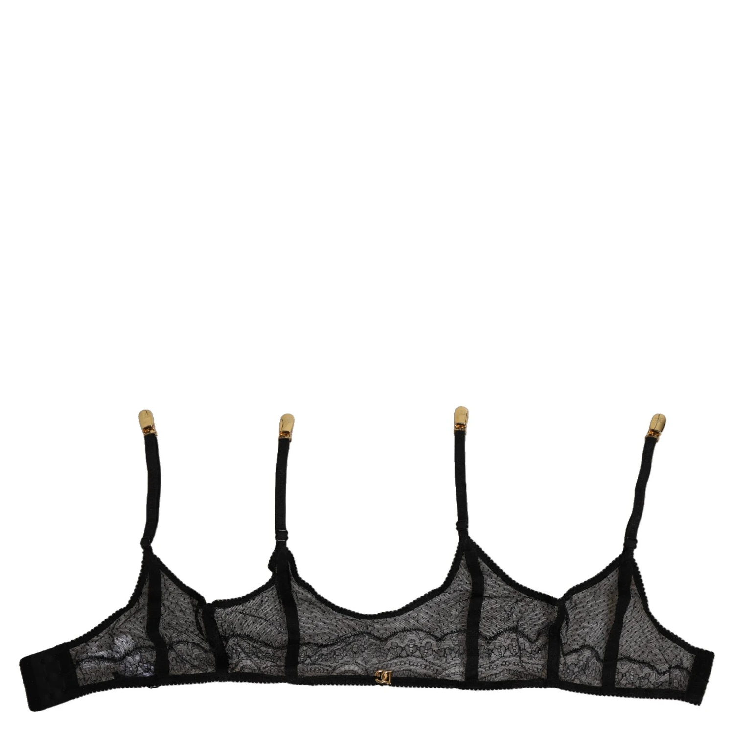 Black Floral Lace Nylon Strap Garter Underwear
