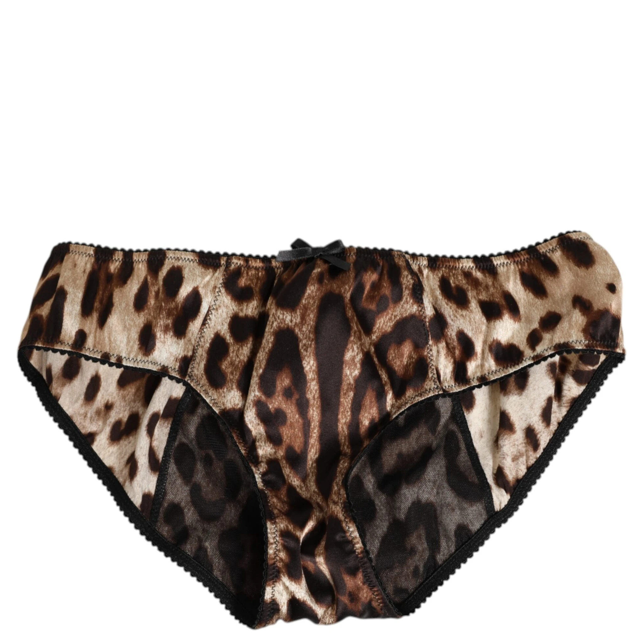 Brown Leopard Silk Mid Waist Panty Underwear