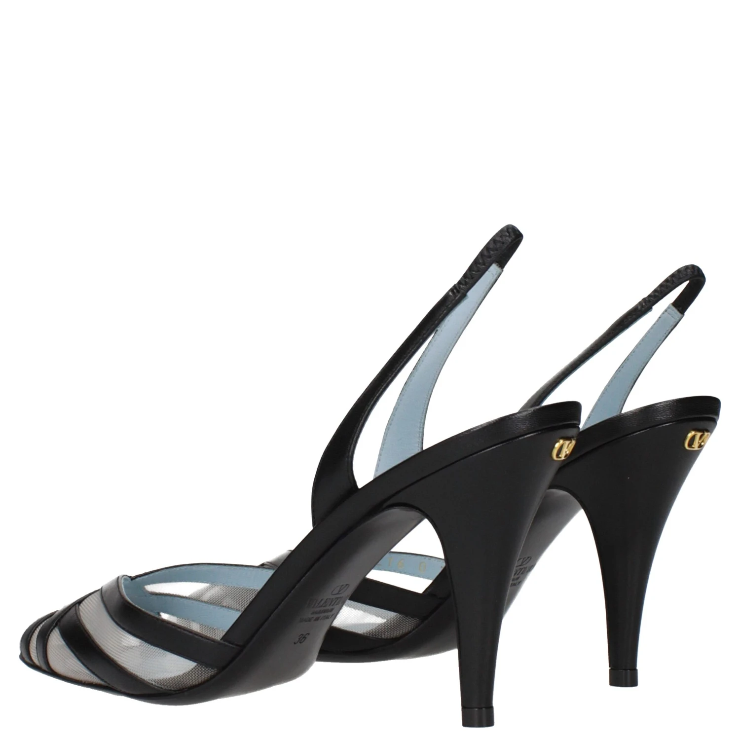 Black Leather High Heel Pumps