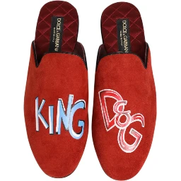 Red Suede DG King Men House Slippers Shoes