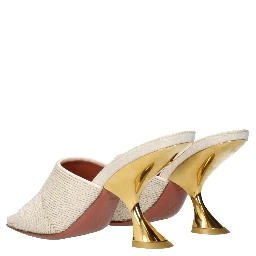 Beige Fabric Slippers