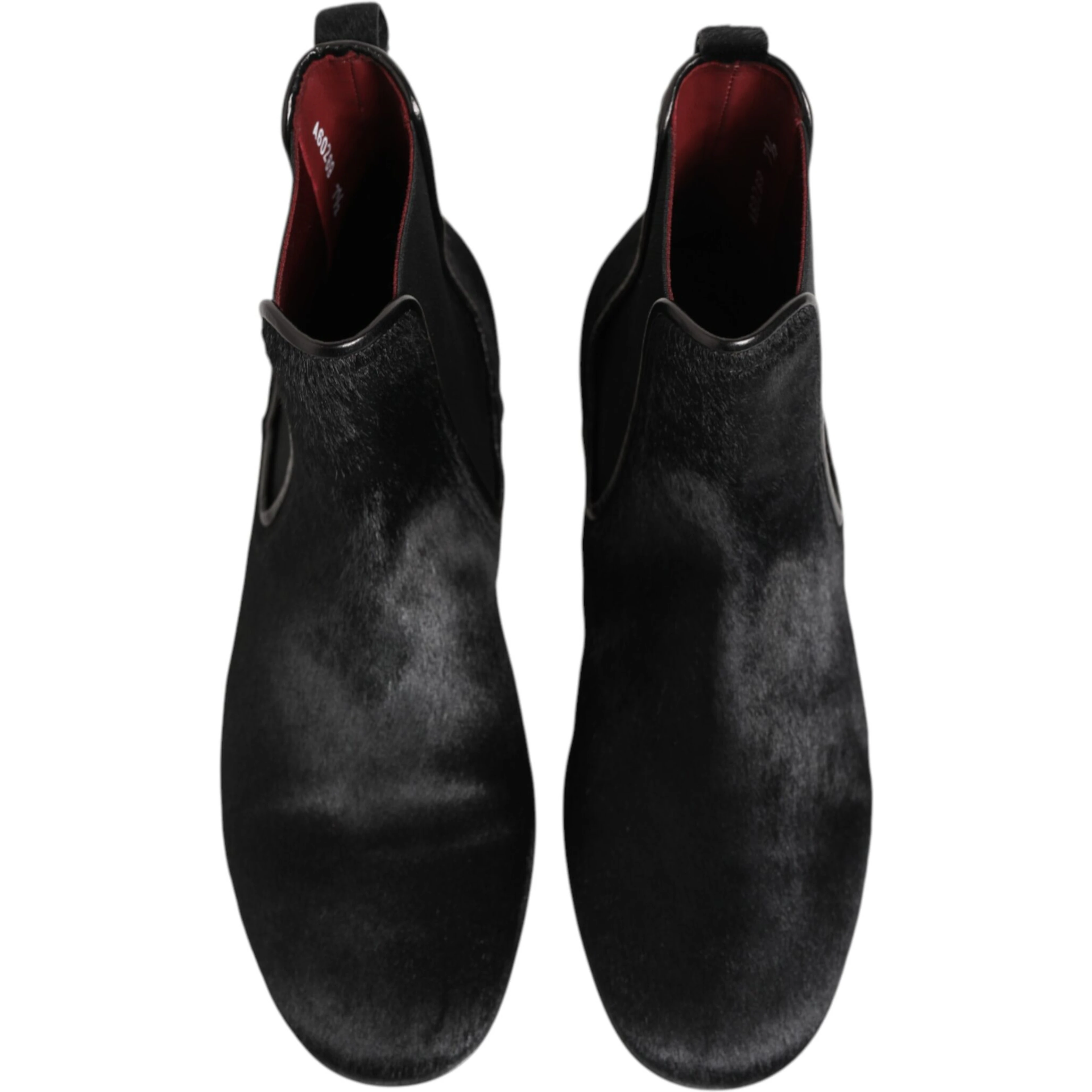 Black Leather Fur Men CHELSEA Boots Shoes
