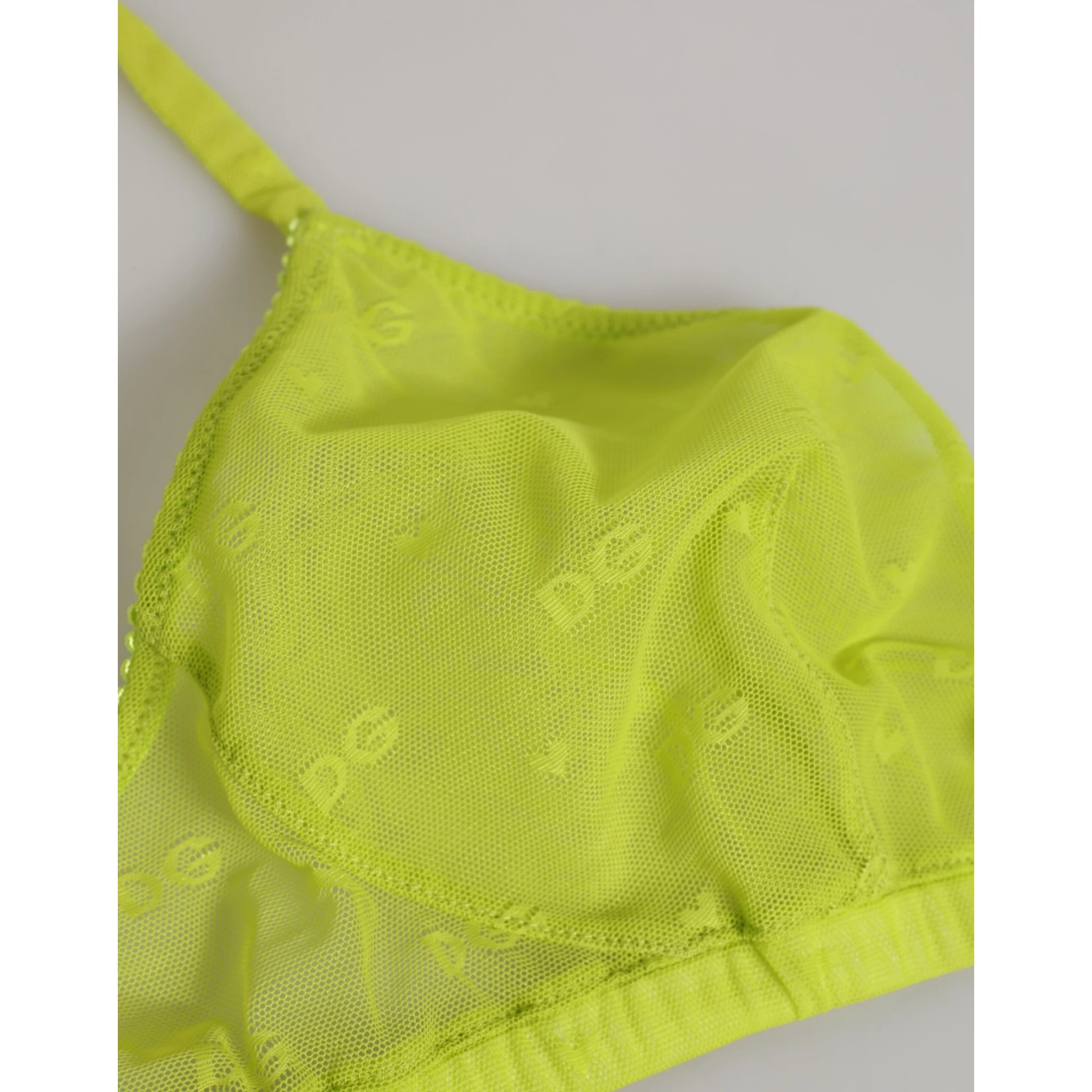 Yellow Green Nylon Soft Cup Brassiere  Underwear