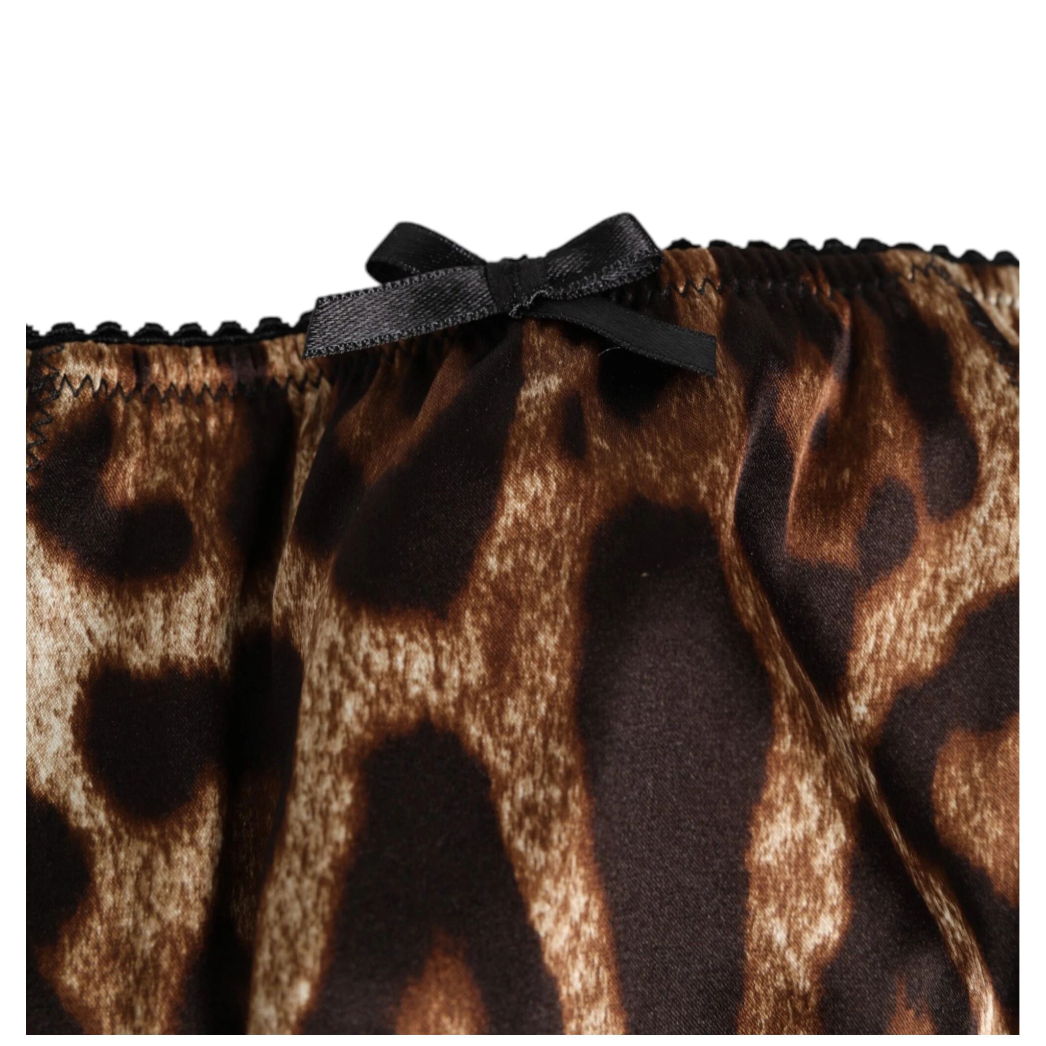 Brown Leopard Silk Mid Waist Panty Underwear