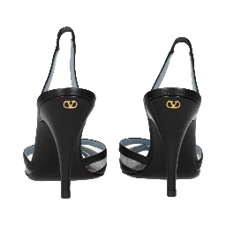 Black Leather High Heel Pumps