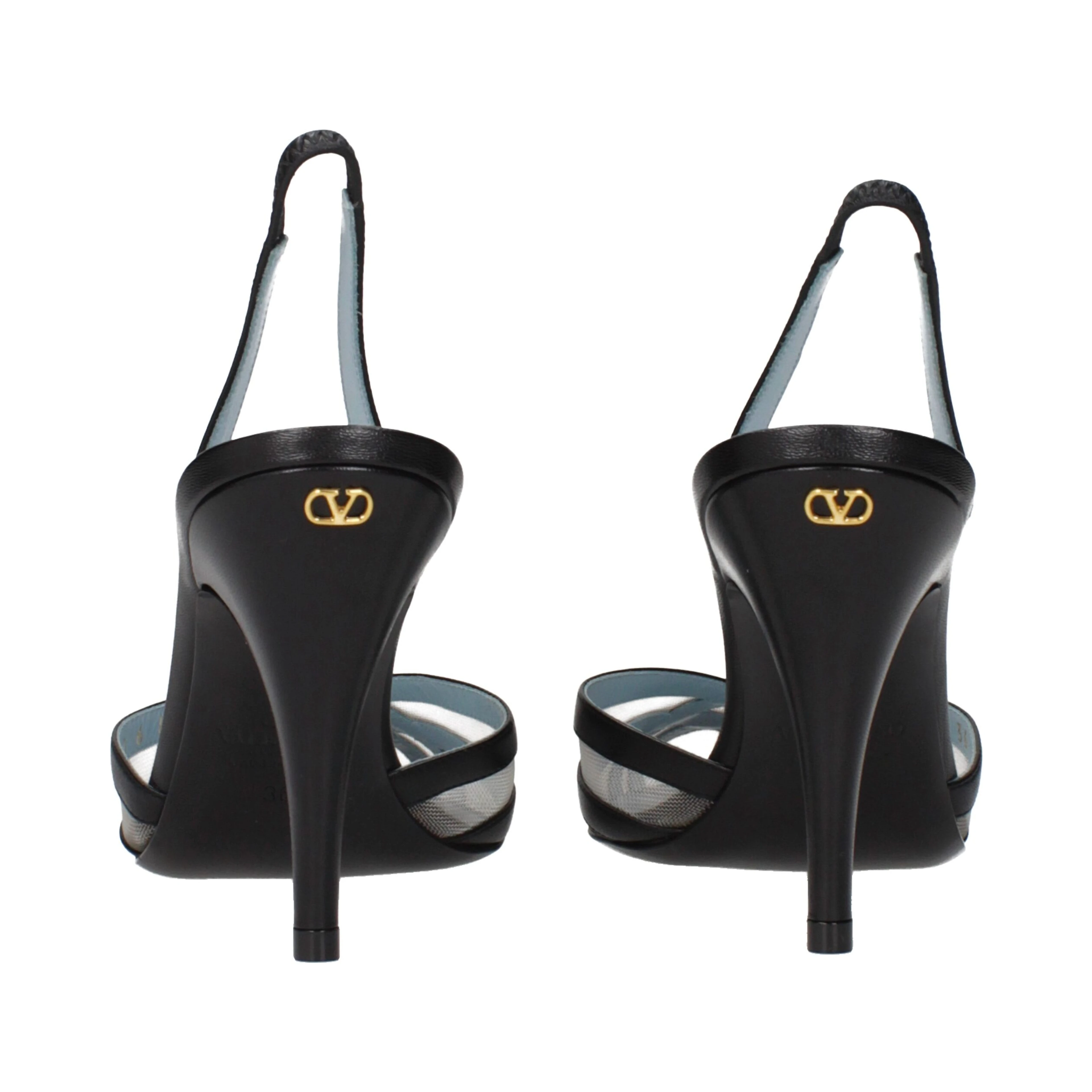 Black Leather High Heel Pumps