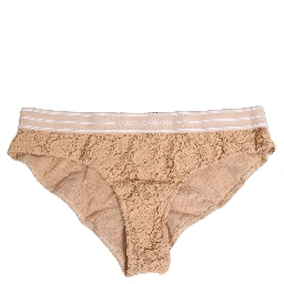 Beige Lace Nylon High Waist Panty Underwear