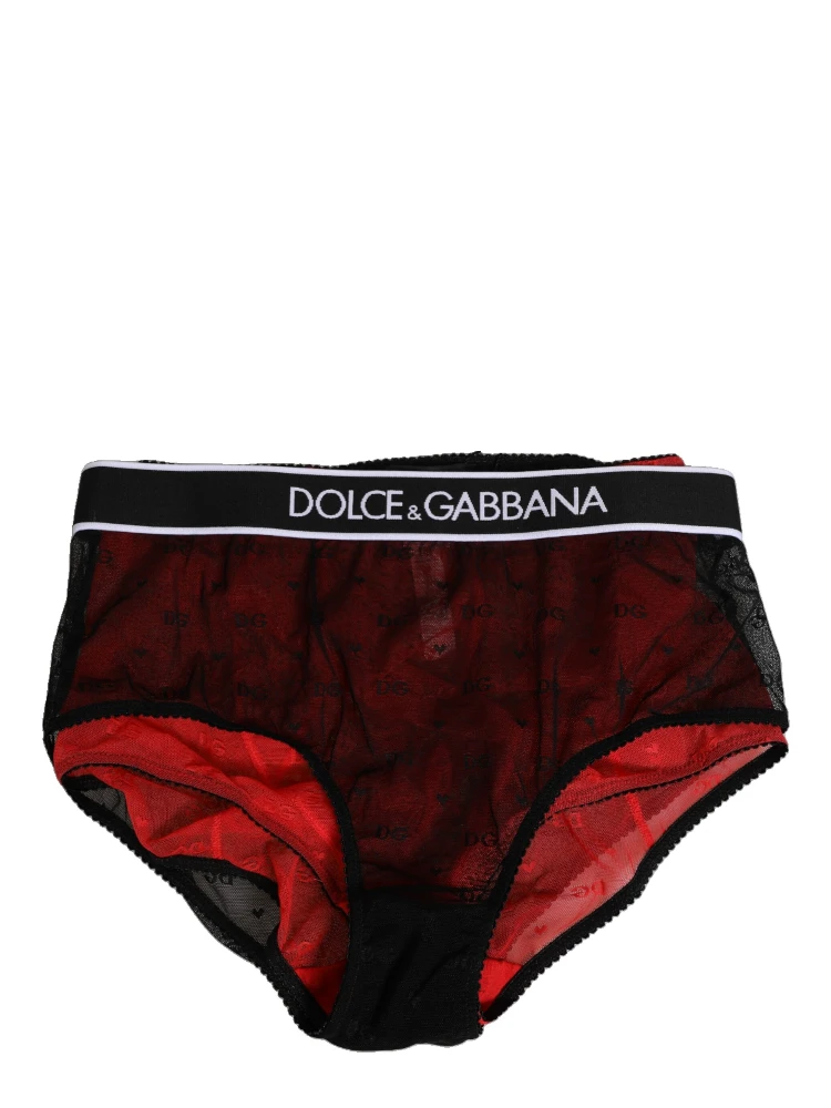 Black Red Nylon High Waist Girdle Underwear