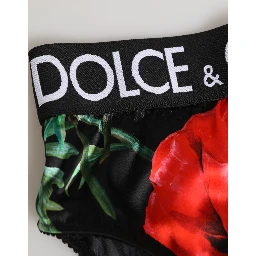 Black Floral Silk High Waist Panty Underwear
