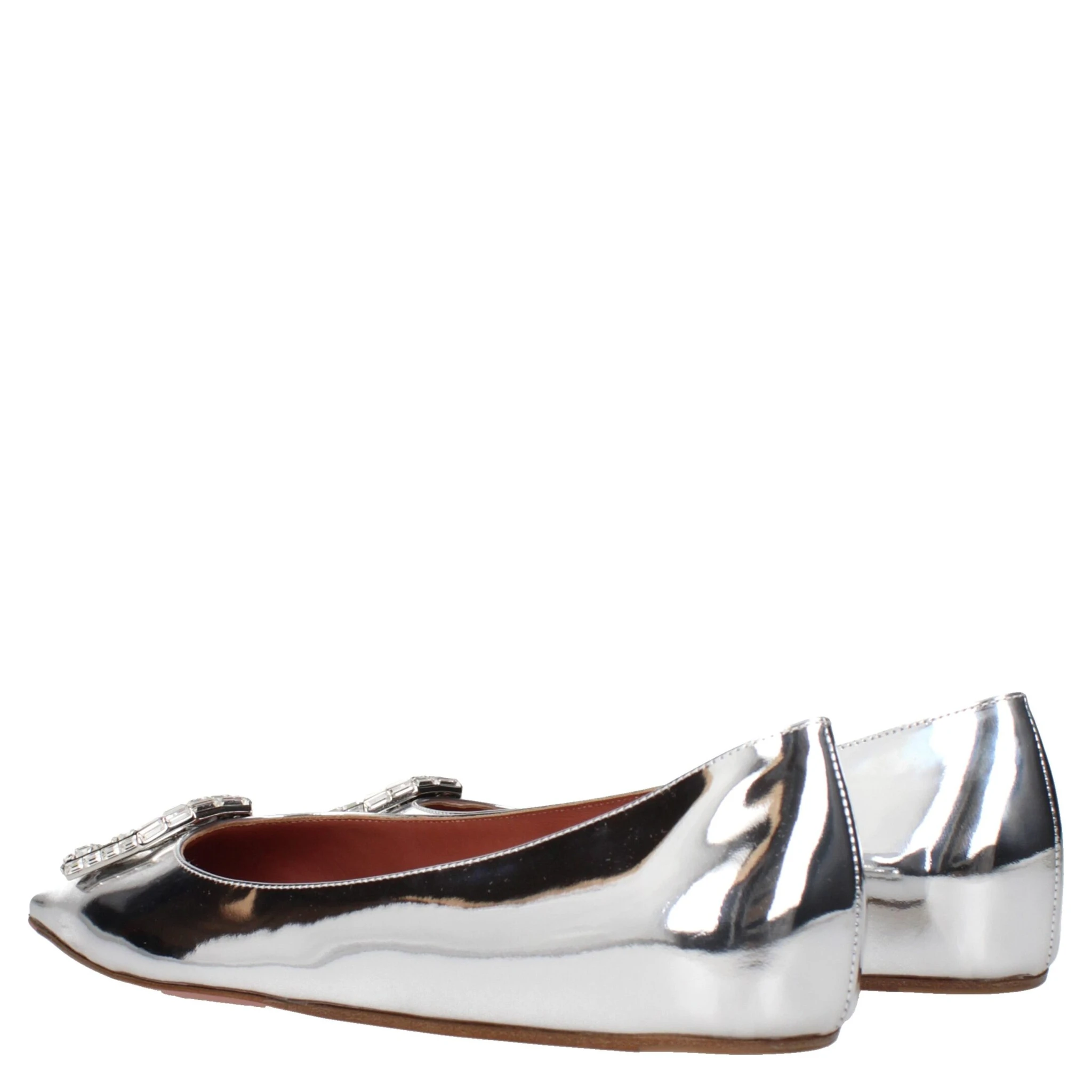 Gray Leather Ballet Flats