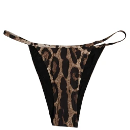 Brown Leopard Triangle Tanga Panty Underwear