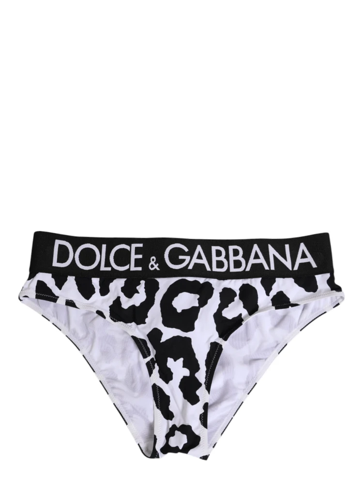 White Leopard Nylon High Waist Panty Underwear