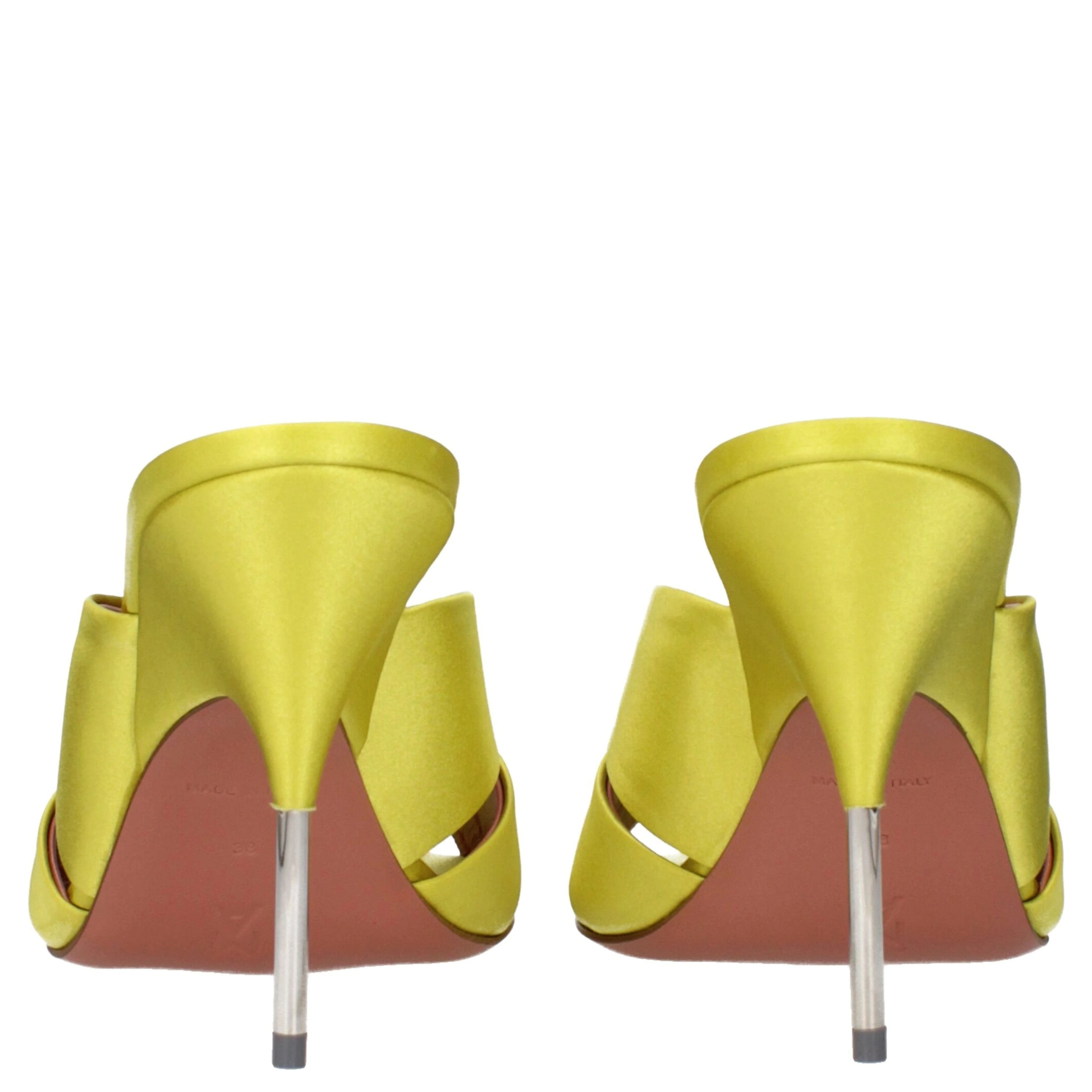 Green Satin Stiletto Heel Sandals