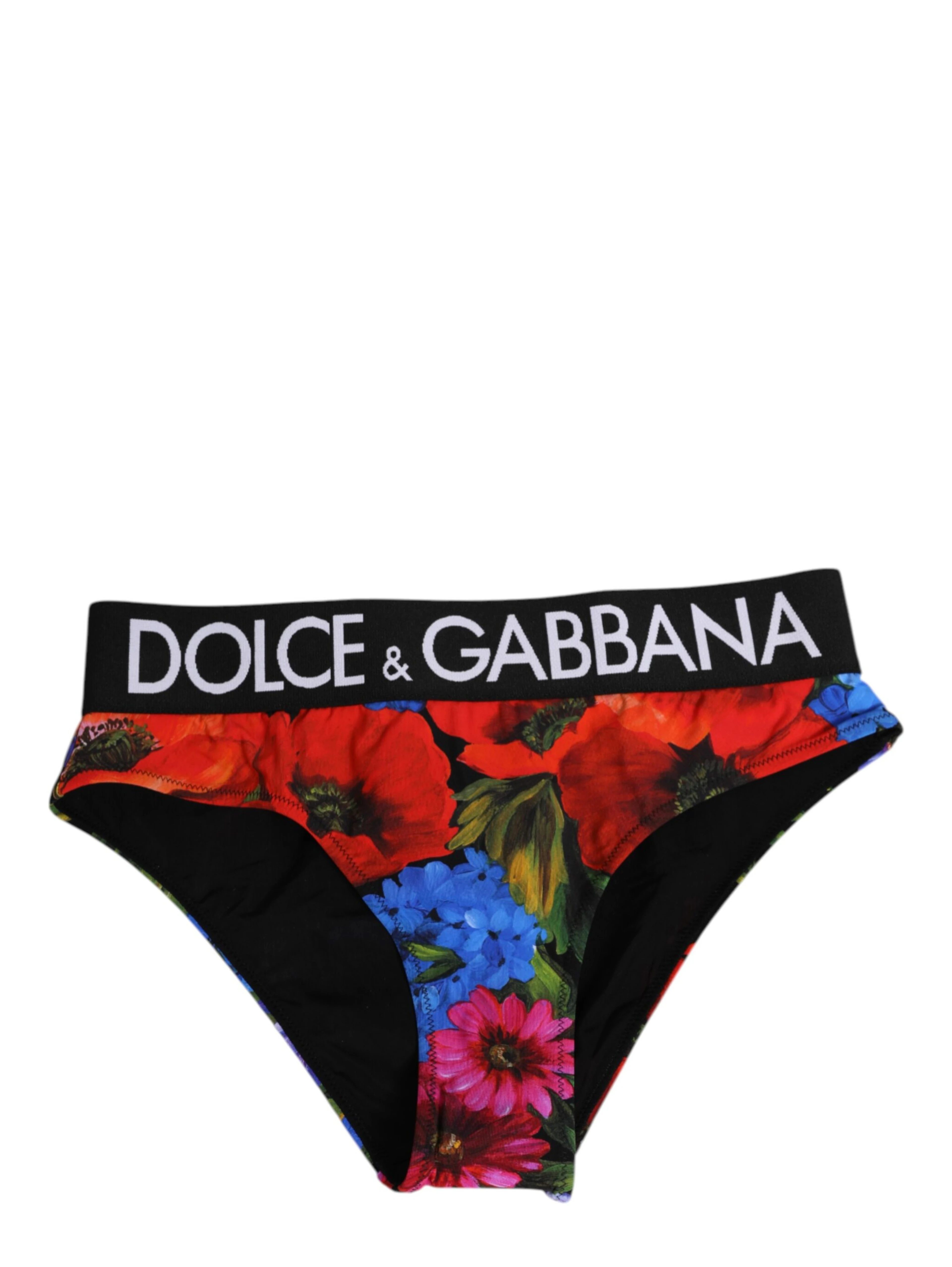 Black Floral Print High Waist Panty Underwear