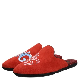 Red Suede DG King Men House Slippers Shoes