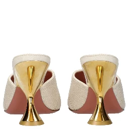 Beige Fabric Slippers