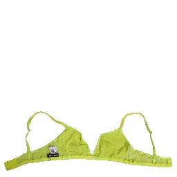 Yellow Green Nylon Soft Cup Brassiere  Underwear