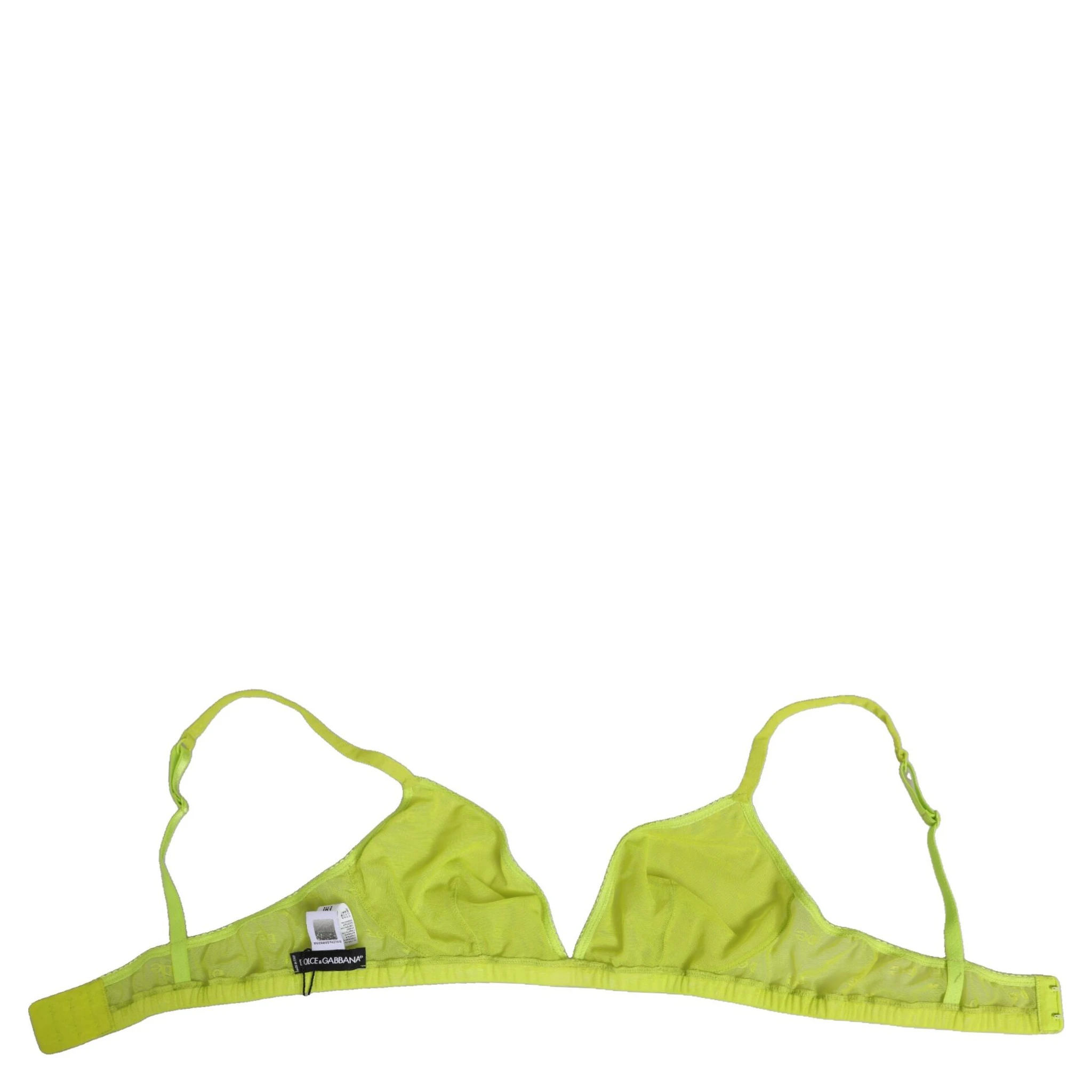 Yellow Green Nylon Soft Cup Brassiere  Underwear