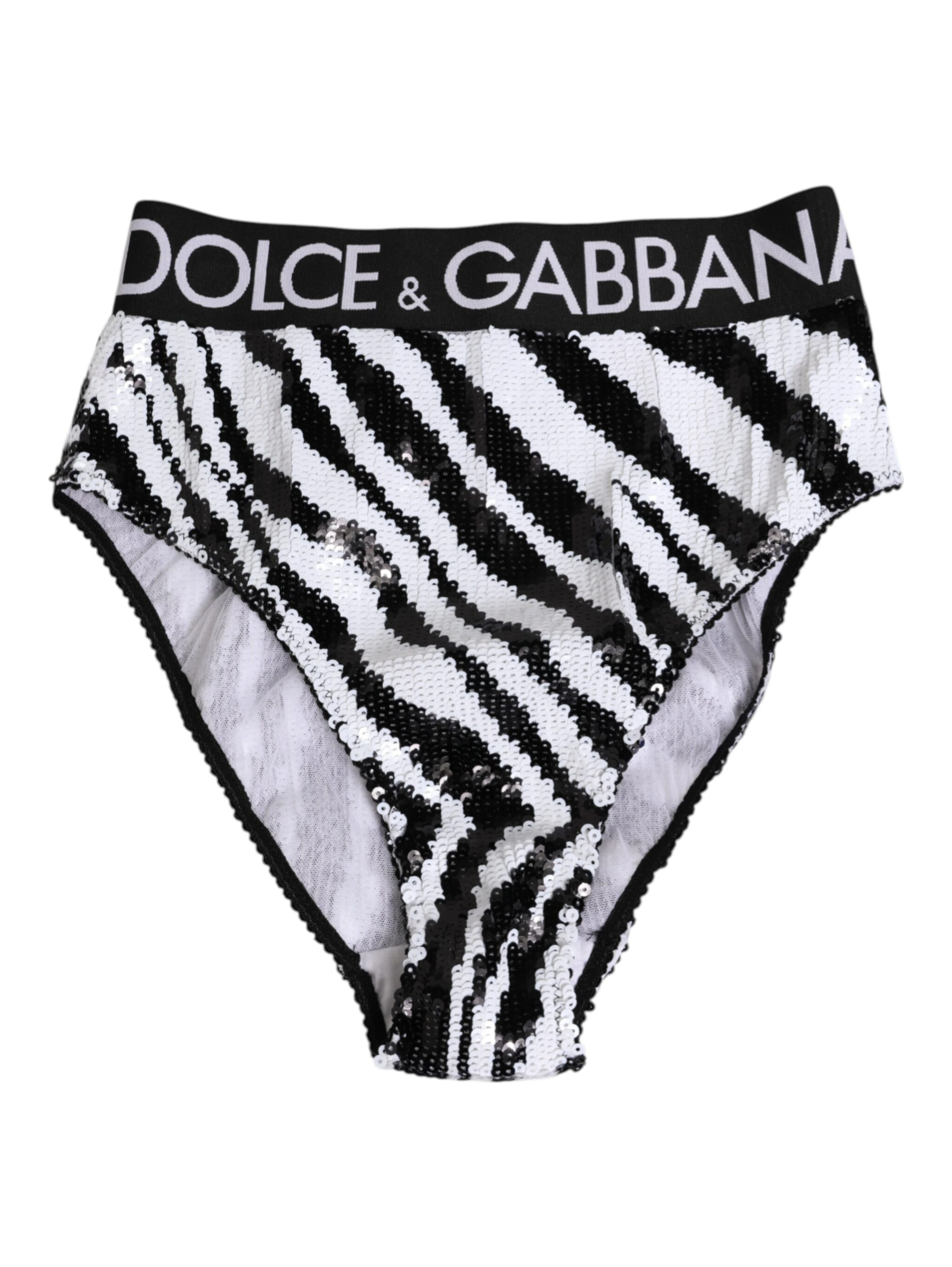 Black White Stripes High Waist Panty Underwear