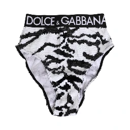 Black White Sequin High Waist Panty Underwear