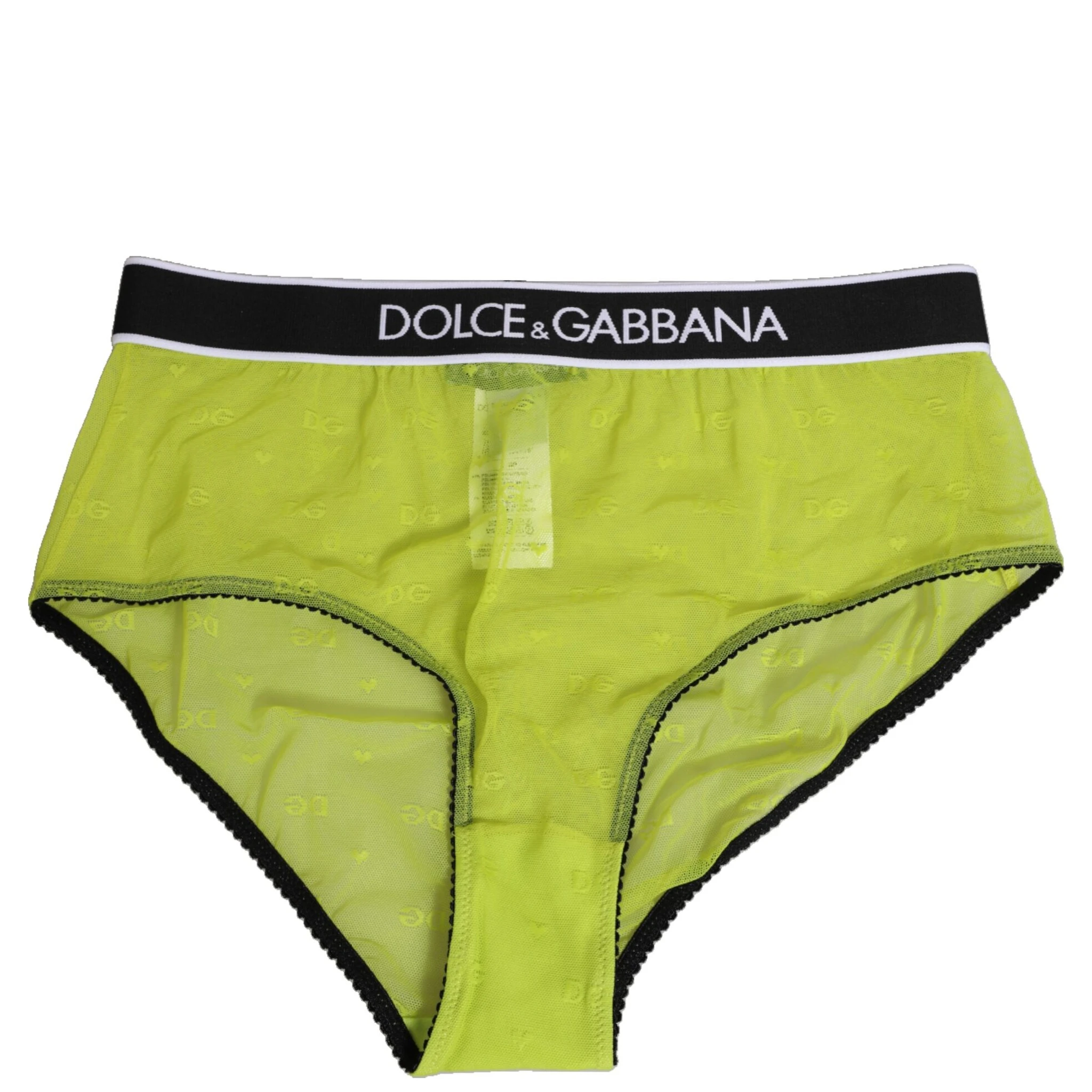 Green Nylon Logo Waistband Brief Panty Underwear