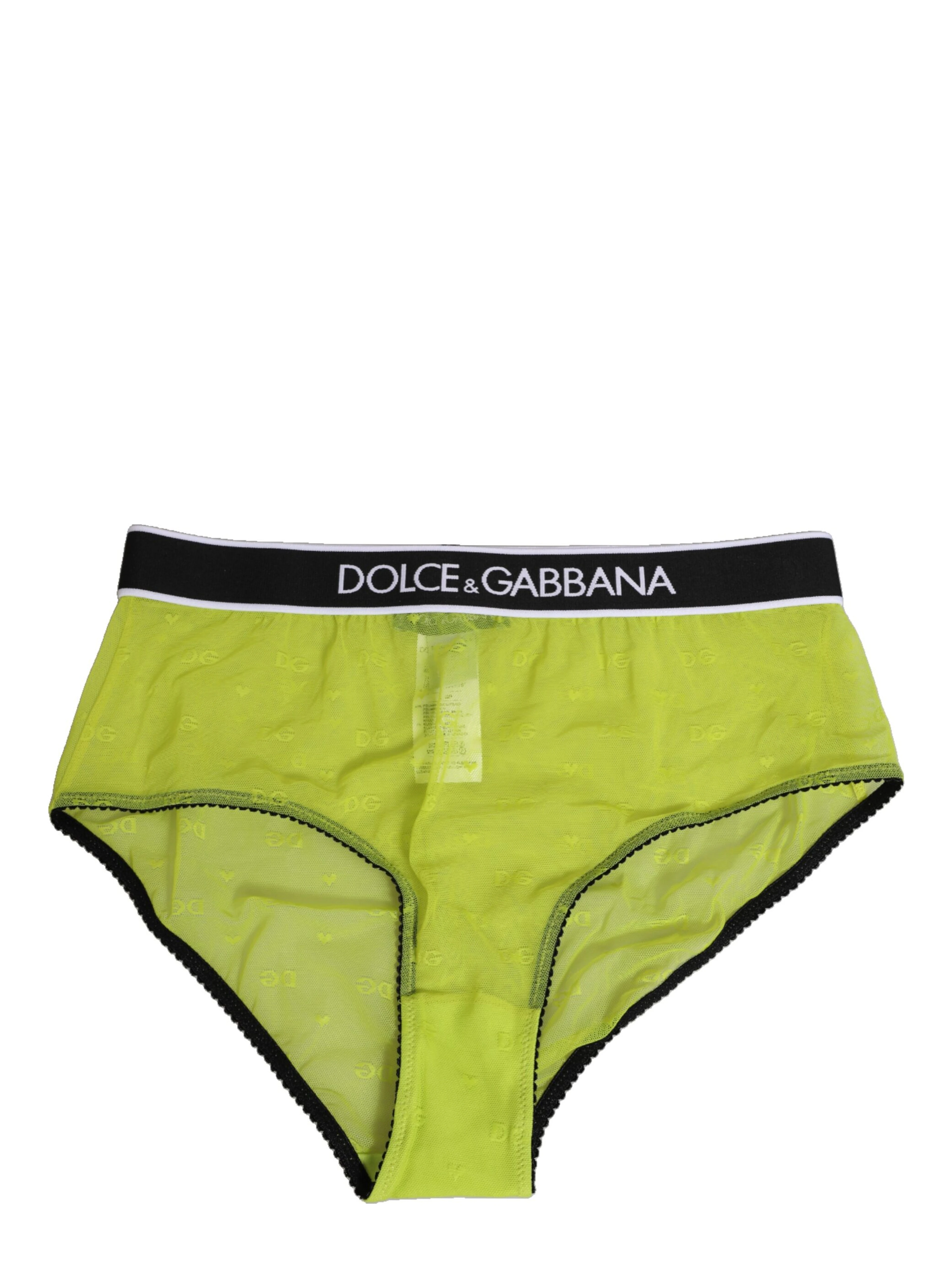 Green Nylon Logo Waistband Brief Panty Underwear