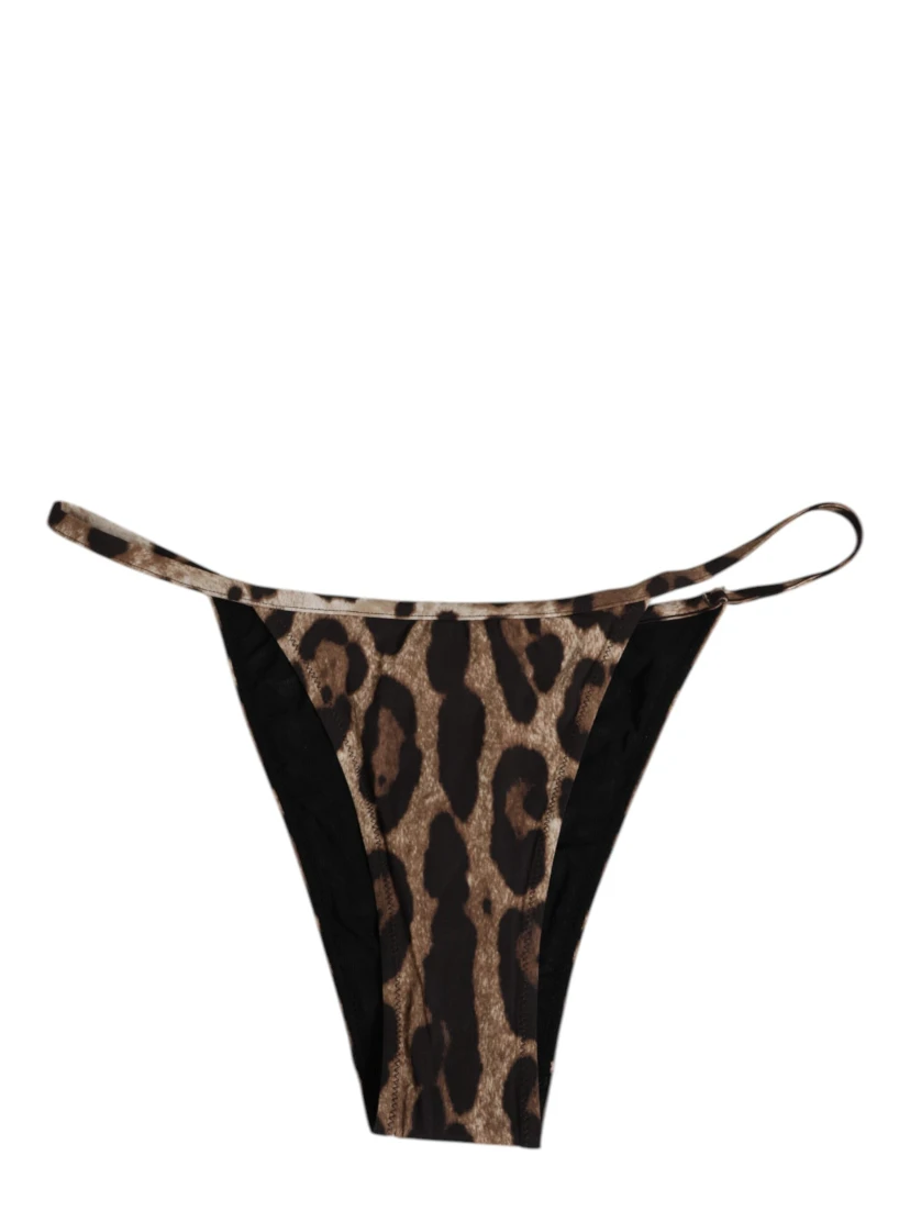 Brown Leopard Triangle Tanga Panty Underwear