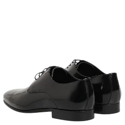 Black Calfskin Leather Derby Men Dress Shoes