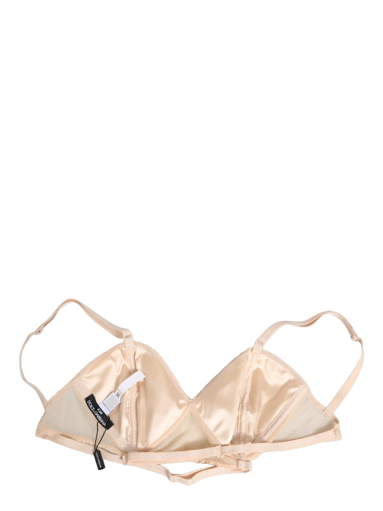 Beige Nylon Triangle Soft Cup Brassiere Underwear