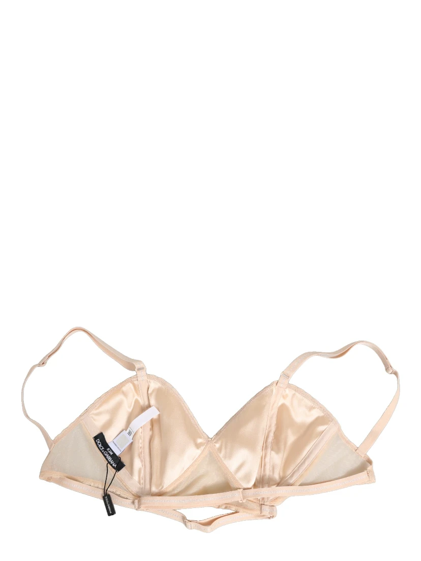 Beige Nylon Triangle Soft Cup Brassiere Underwear