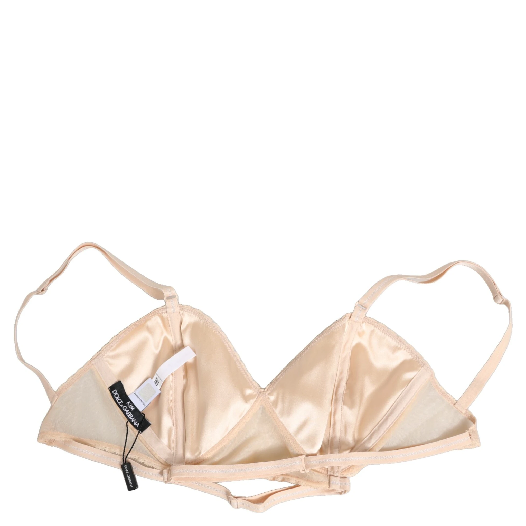 Beige Nylon Triangle Soft Cup Brassiere Underwear