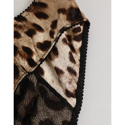 Brown Leopard Silk Mid Waist Panty Underwear